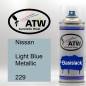 Preview: Nissan, Light Blue Metallic, 229: 400ml Sprühdose, von ATW Autoteile West.